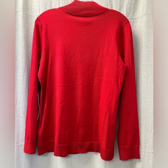 Calvin Klein/ NWT/ Red/ mock Neck with Gold buttons / size M/M - Picture 6 of 12